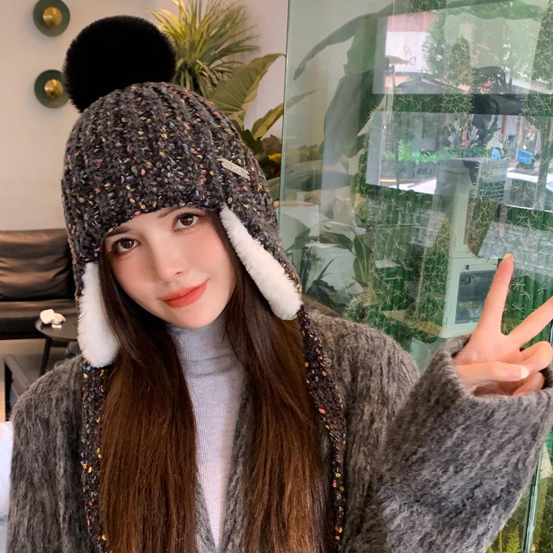 Женская флисовая зимняя шапка со съемными ушками и помпоном - Эластичная затягивающаяся кулиска, Для активного отдыха в холодную погоду