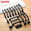 Black Cabinet Handles Solid Aluminum Alloy Kitchen Cupboard Pulls Drawer Knobs Furniture Handle Hardware