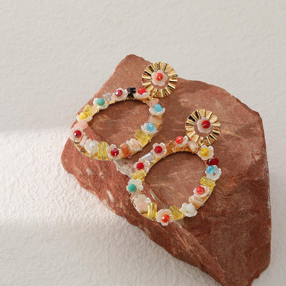 Fashionable Alloy Geometric Earrings Trendy Oval And Triangle Dangle Ear Jewelry