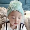 New Children's Knitted Hat Baby Baby Autumn and Winter Warm Wool Hat Bonding Hot Golden Flower Children's Hat
