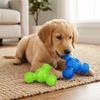 Assorted Colors Dog Food Toy 3-Hole Round Dog Puzzle Toy Teeth Care Chew Toy  Daily Feeding