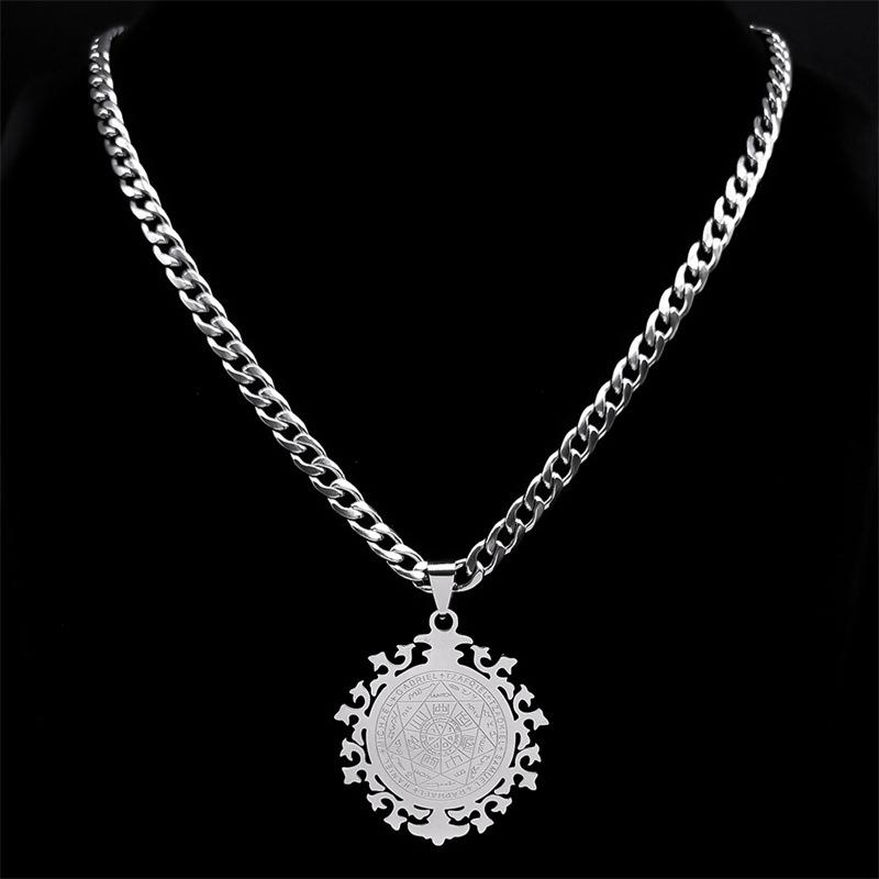 Ожерелье-амулет с семью ангелами, мужское ожерелье-амулет Соломона с подвеской