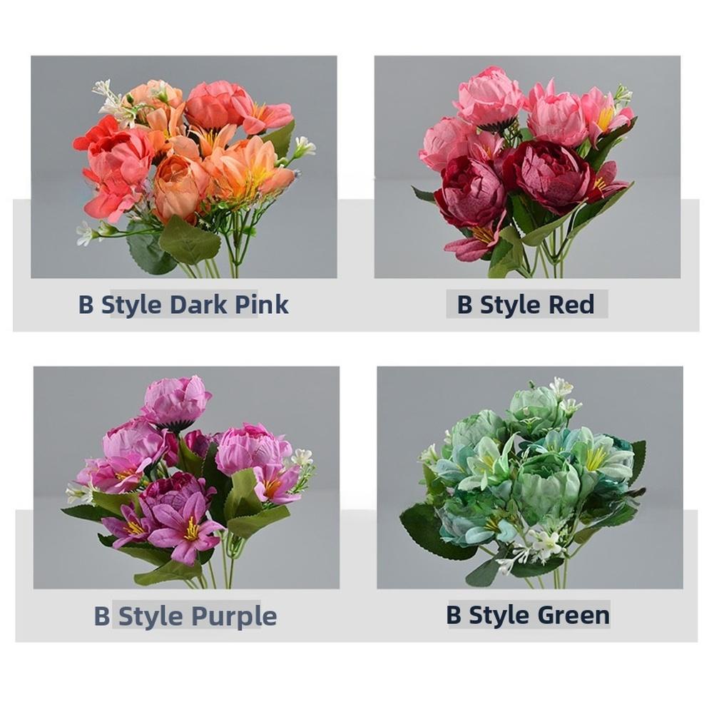 Realistic Silk Petals Peony Bouquet 5 Head Peony Bouquet