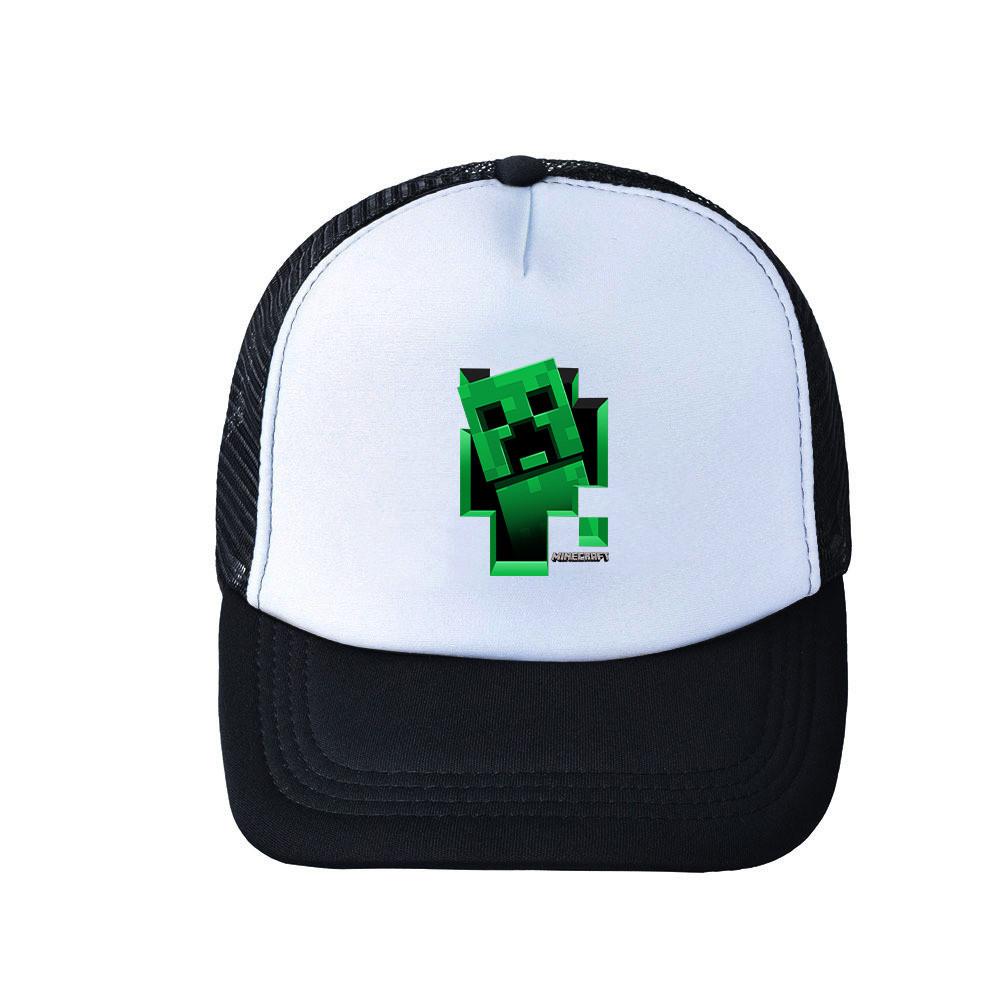 Черно-белая бейсболка Minecraft с регулируемой посадкой для повседневной носки на улице
