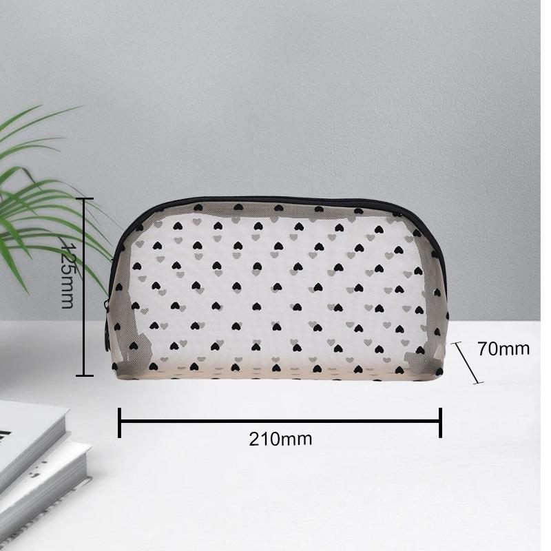 Черная нейлоновая сетчатая переносная косметичка и дорожная сумка для хранения