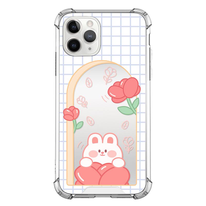 Зеркальный чехол Zhitai Cartoon Rabbit для iPhone 14, 16 и 12 Pro Max