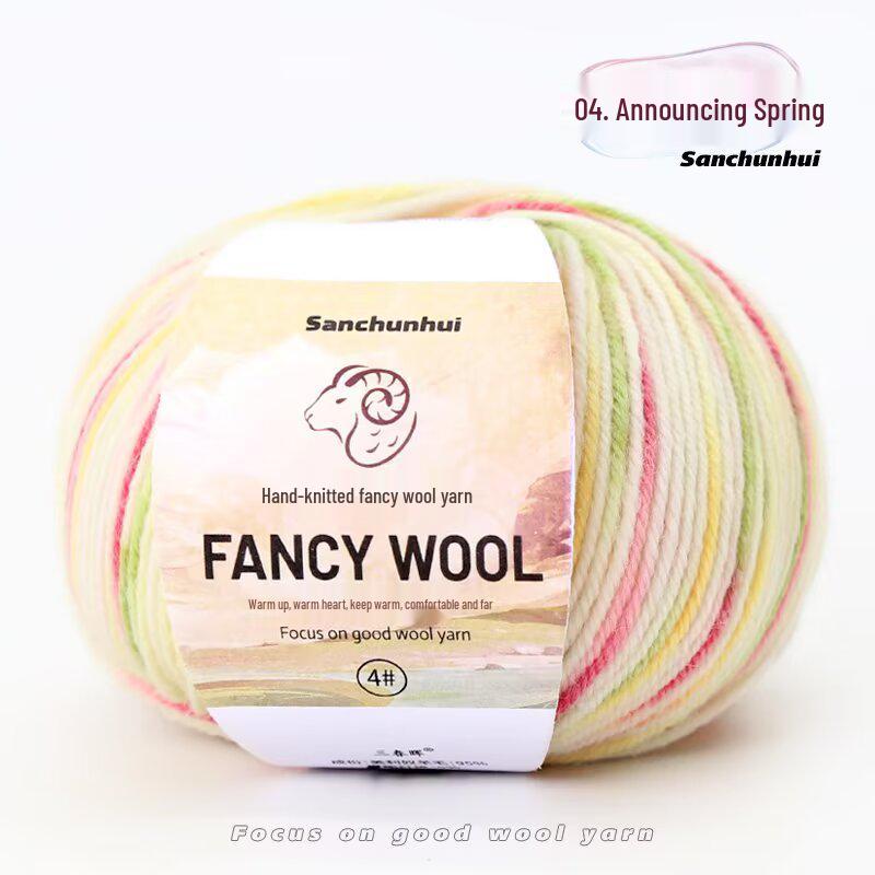 Handmade Rainbow Gradient Wool Yarn for DIY Knitting - Medium Thickness, Perfect for Children's Sweaters and Baby Projects
