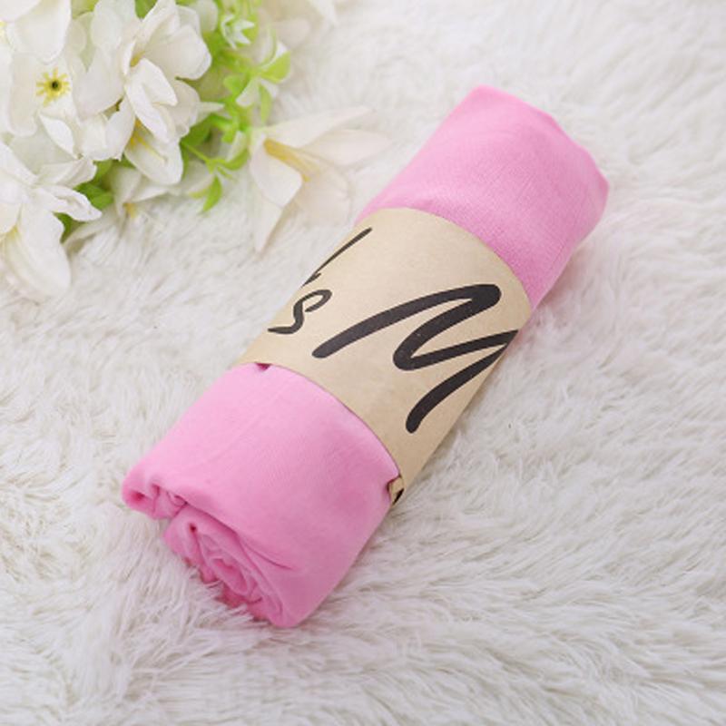 Женский акриловый шарф из полиэстера 180 × 50 см, мусульманский хиджаб, глушитель, повседневные длинные простые шарфы