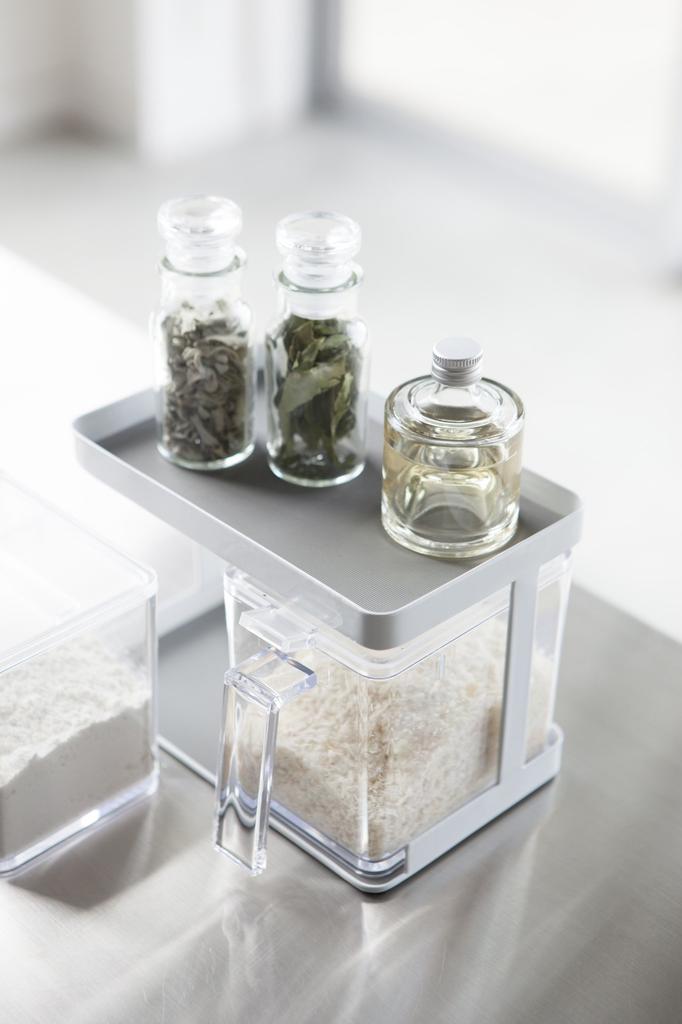 Yamazaki Jitsugyo Seasoning Seasoning Stocker Rack Set of White 3341 Container, & Tower, 2,
