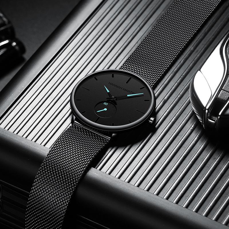 Men's Waterproof Trendy Korean Version Trendy Men's Fashion Casual Men's Watch Small Second Hand Steel Mesh Strap Quartz Watch