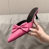 Модные новые туфли на высоком каблуке для женщин, элегантные туфли-лодочки с острым носком, изящные туфли-слайды на высоком каблуке для женщин, модные дизайнерские босоножки с бантом для женщин