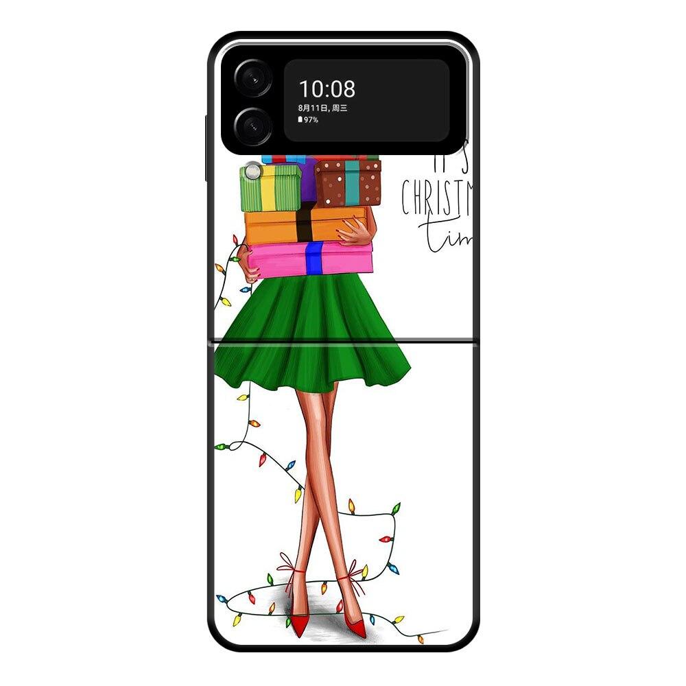Подарочный чехол для телефона «Рождественская елка для девочек» для Samsung Galaxy Z Flip Z Flip3 5G Z Flip4 Жесткий матовый корпус из ПК