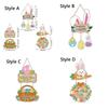 Cartoon Easter Welcome Sign Paper Bunny Egg Decor Easter Hanging Ornament  Party Decoration