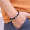 Volcanic Stone Beaded Bracelet Men Jewelry Black String Frosted Beads Personalized Trend of Men Women Accessories