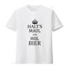 Смешная женская немецкая футболка с лозунгом Halts Maul Und Hol Bier Дизайн Черный S M L винтаж стирка модная дизайнерская одежда