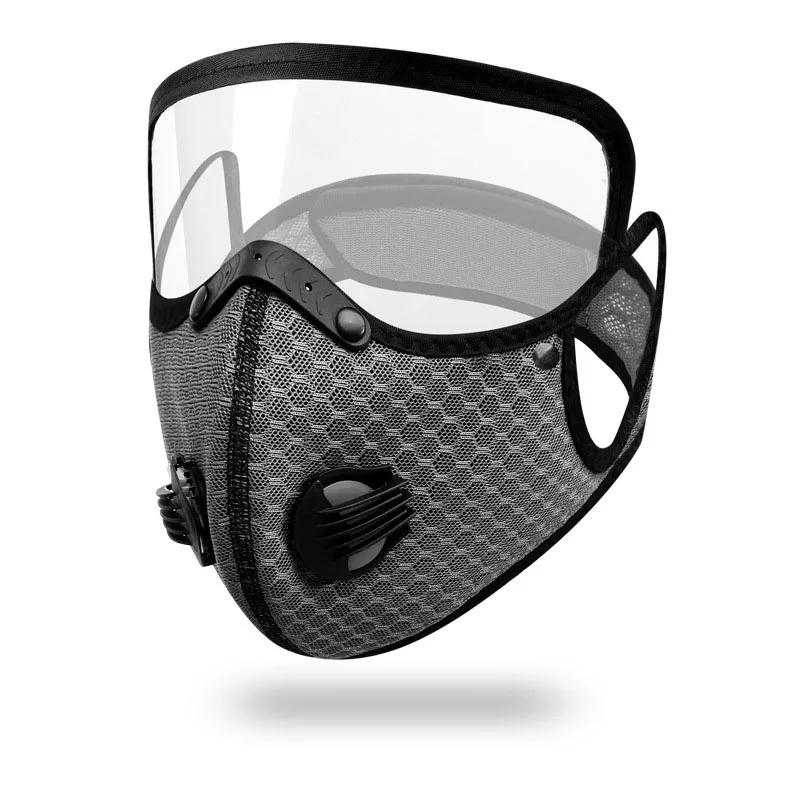 New Cycling Face Mask with Filter Goggles Dust Mask Sport Washable Reusable Facemask for Men Bandana Actived Carbon Filters
