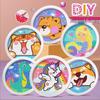 Round Frame Unicorn Diamond Painting Kit: Creative DIY Children's Handmade Sticker Art with Frame