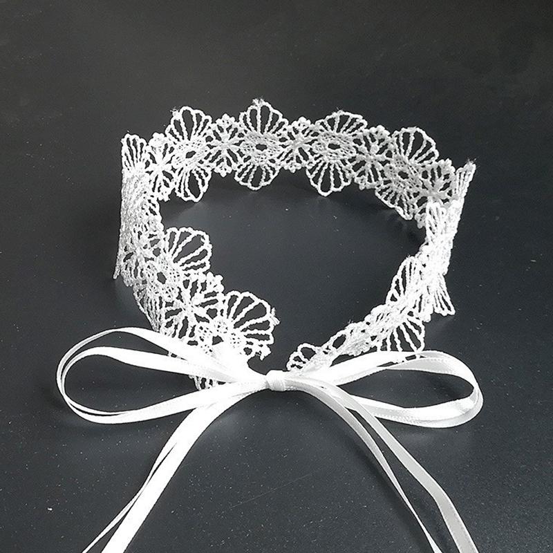 Black Lace Choker For Women Girls Gothic Bowknot Choker With Long Ribbon Lolita Clavicle Chain Necklace Halloween Jewelry Gift