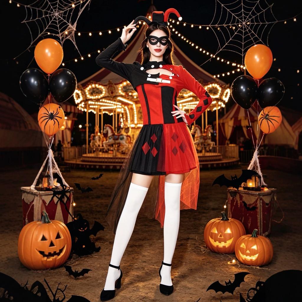 Halloween adult costume: circus performer cos Punk Halloween Dark Gothic Stage Performance Costume