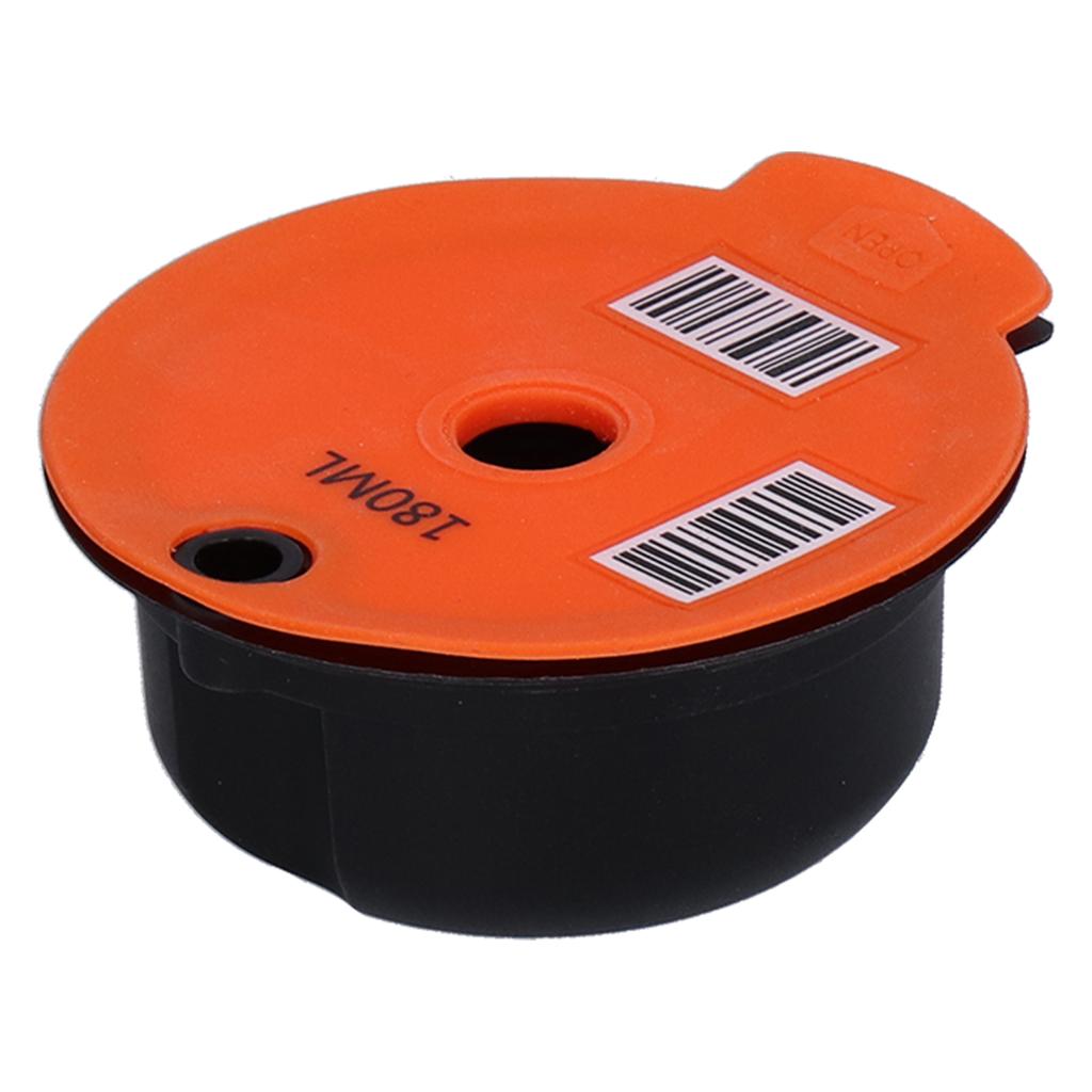 Reusable Coffee Capsule Coffee Filter Cup with Brush Spoon Home Office Cafe AccessoriesOrange 180ML