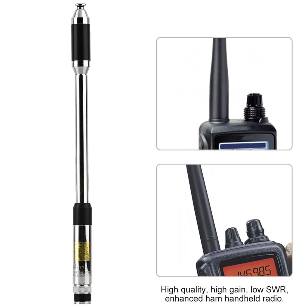 RH770 144/430MHz Dual Band BNC Antenna Extendable Antenna for Walkie Talkies