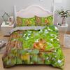 3D Squirrel King Queen Duvet Cover Lovely Animal Bedding Set For Kids Teens Adults Wildlife Green Leaves Soft 2/3pcs Quilt Cover