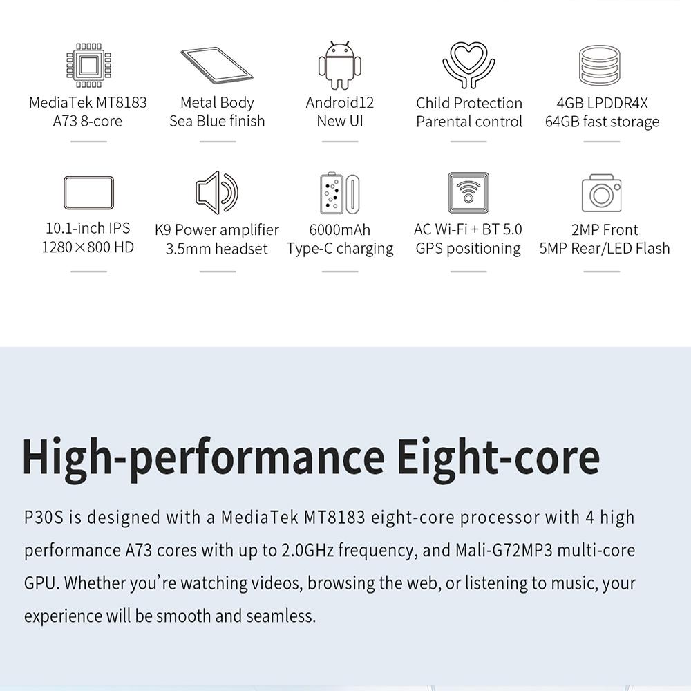 Планшет Teclast P30S 4/64Гб с экраном 10.1 дюйма и емкой батареей на 6000 mAh