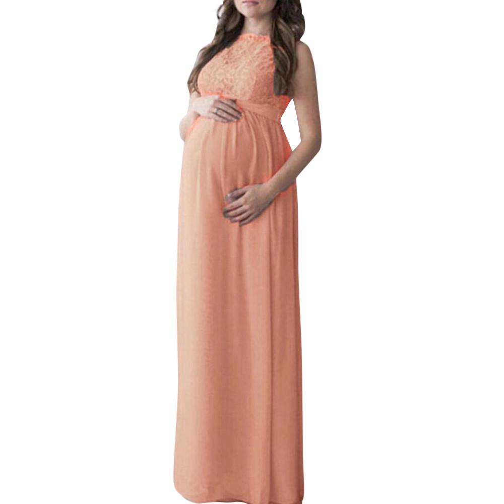 Women Pregnant Lace Long Maxi Maternity Gown Photography Props Dress Clothes