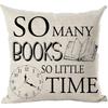 Ramirar Black Word Art Quote So Many Books So Little Time Clock Book Club Library Reading Room Decorative Throw Pillow Cover Case Home Living Room