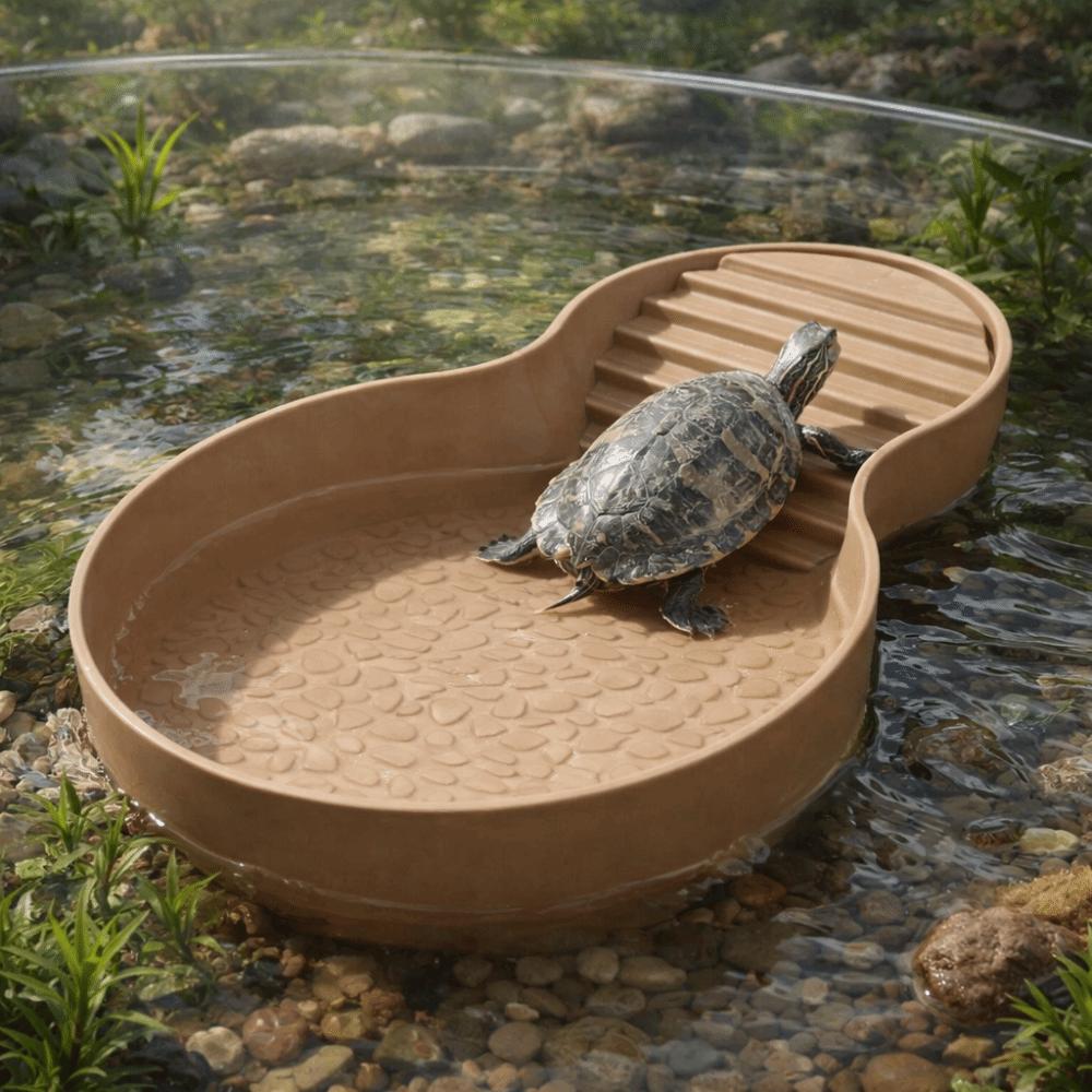 Wide Mouth Tortoise Food Bowl With Ramp Turtle Pond Landscaping Reptile Bathing Pool Habitat Decor