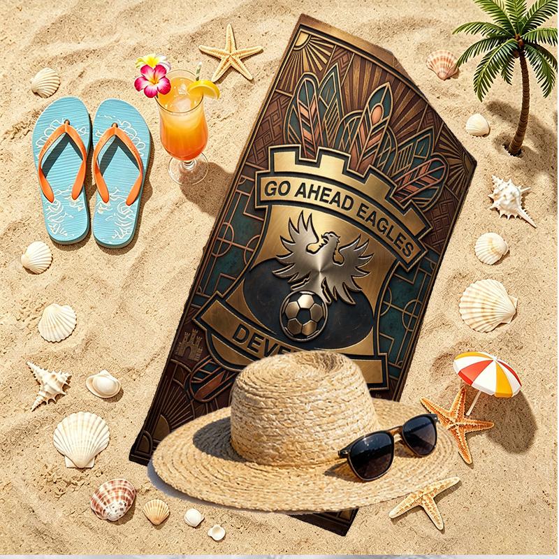 Go Ahead Eagles Print Beach Towel, Versatile Lightweight Absorbent Beach Towel for Pool Surf Yoga Bathroom, Perfect Birthday Holiday Gift