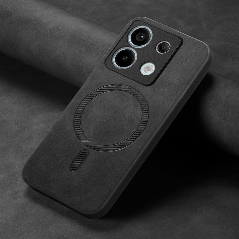 Luxury for Magsafe Magnetic Case for Xiaomi 13t Poco X6 F6 Pro Redmi Note 14 13 Pro K70e 13c PU Leather Shockproof Tpu Hybird Pc Solid Color Case