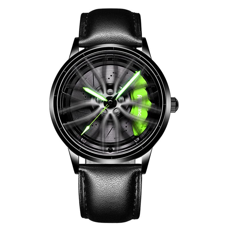 SVJ Genuine TE37 Wheel Hub Watch Трехмерный полый поворотный стол Стол для модификации автомобиля Водонепроницаемые светящиеся гидравлические мужские часы