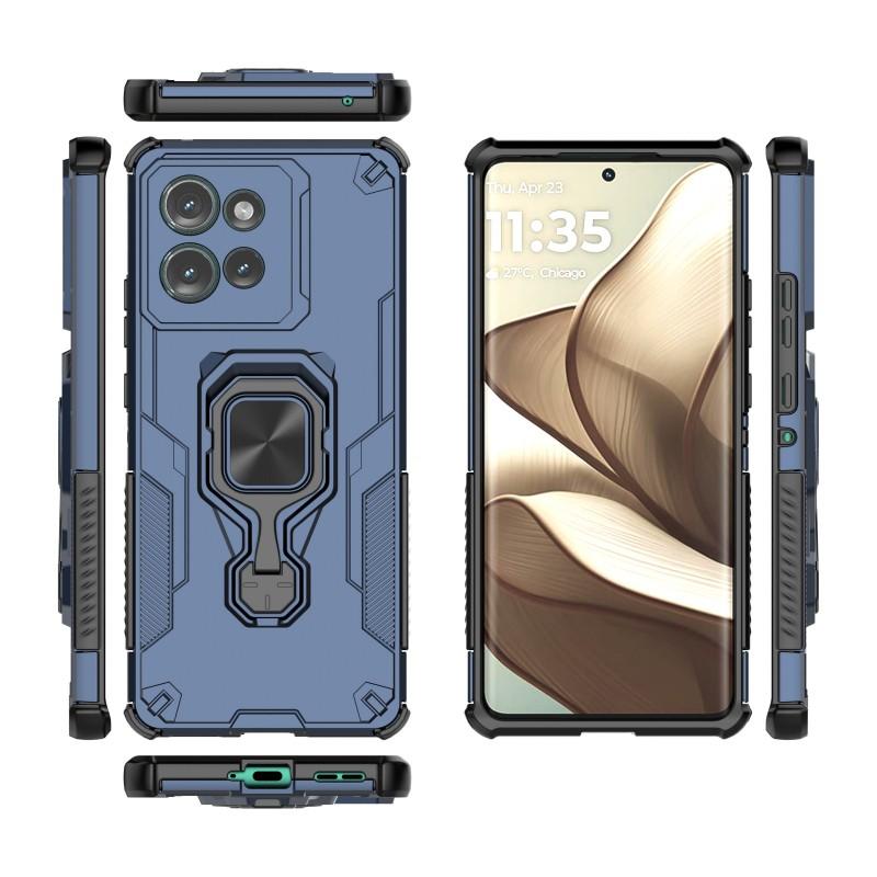 Чехол для телефона Motorola Edge 50 5G WANLONFENG PC TPU Задняя крышка Подставка с закаленным стеклом