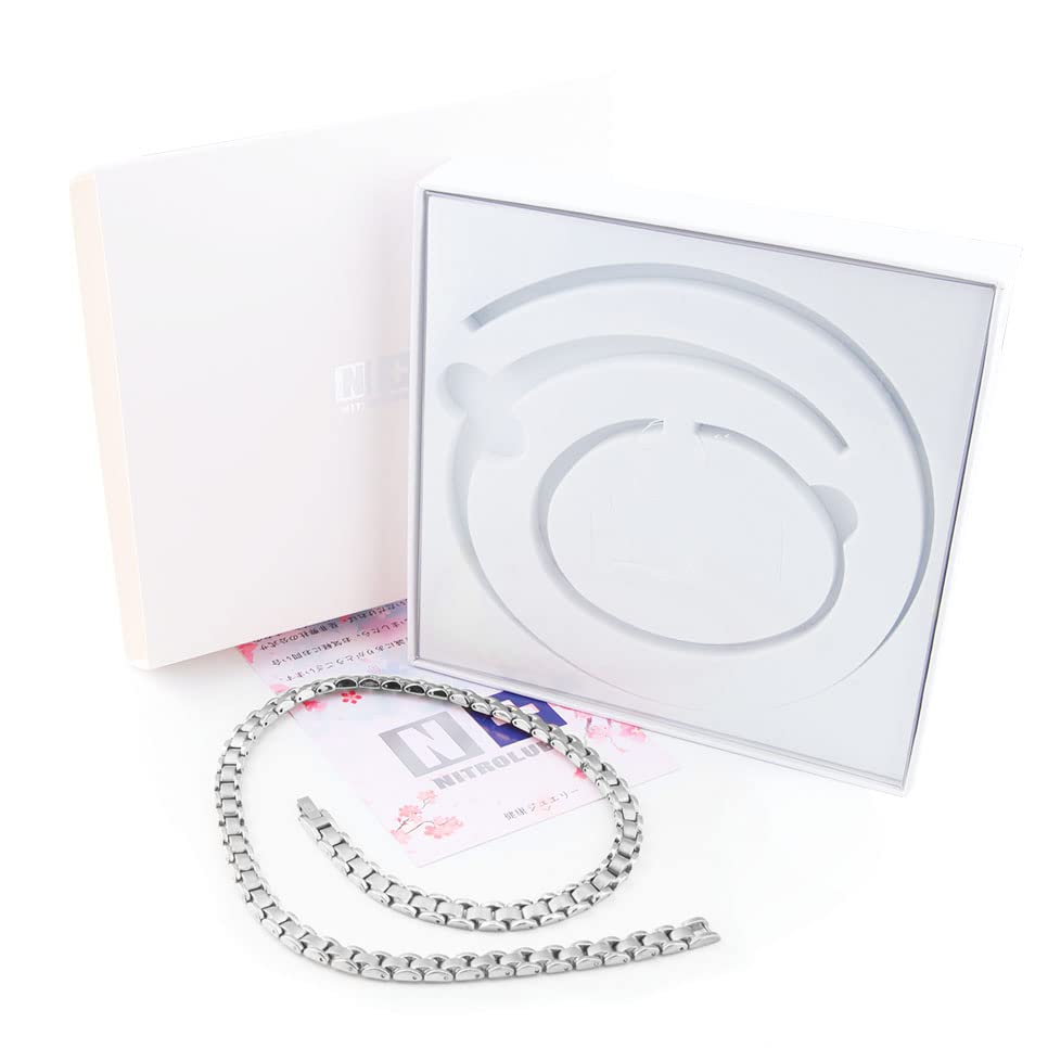 Ожерелье из германия для мужчин и женщин, магнитное ожерелье из чистого титана, гематит, антистатическое ювелирное изделие 3 Германий [N+NITROLUBE] (Серебро, Зерна)