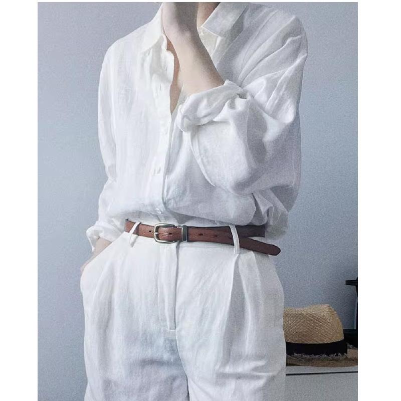 Женская тонкая рубашка с белыми лацканами во французском стиле с солнцезащитным кремом