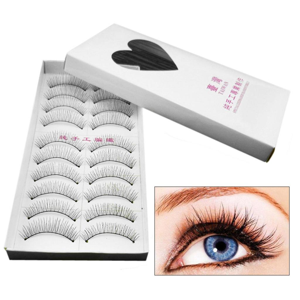 10 Pairs Natural Fashion Eyelashes Eye Makeup Long False Lashes Sparse