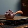 Handcrafted Yixing Purple Clay Teapot Set - Tangyu Antique Style with Side Handle for Household Use and Live Broadcasts.