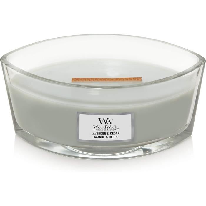 WoodWick Ellipse ароматическая свеча с потрескивающим деревянным фитилем | Лаванда и Кедр