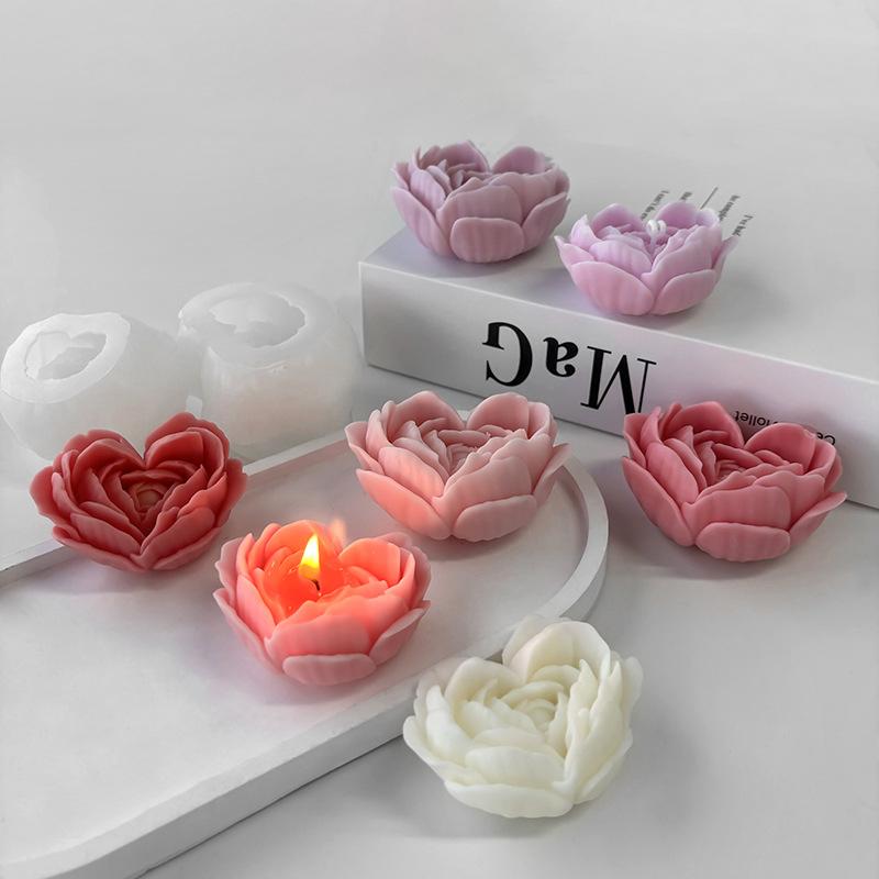 Форма для цветов в виде сердца Сделай сам Форма для роз в форме сердца Ароматерапевтическая свеча Эпоксидная смола Форма для гипса Мыло ручной работы Силиконовые формы