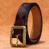 Leather Belt Premium Brass Pin Buckle Trendy Waist Accessory Decoration Daily