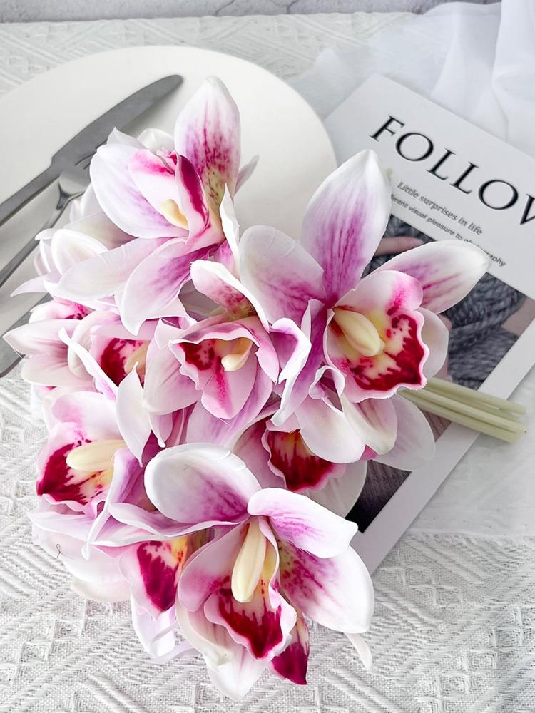 3 шт. искусственная орхидея 6 головок/упаковка искусственный букет фаленопсисов шелковые настоящие искусственные цветы для дома свадьбы ресторана отеля номера декор