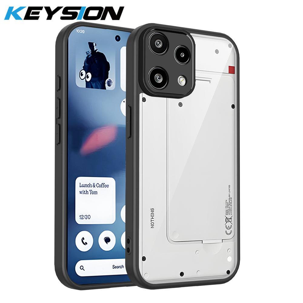 KEYSION Прозрачный чехол для телефона Nothing Phone 3A Lite Мягкий силикон+ПК Прозрачная противоударная задняя крышка для телефона Nothing 3A Lite