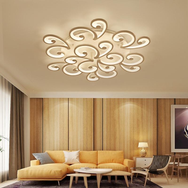 Простой современный цветочный лепесток, теплый потолочный светильник для спальни