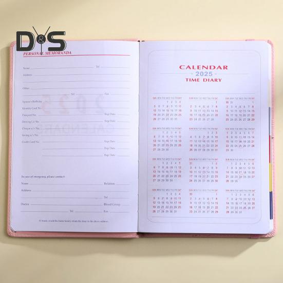 Планировщик 2025 года Еженедельный ежемесячный твердый переплет из искусственной кожи Вдохновляющие цитаты Ежемесячный обзор Ежедневные блоки Эластичная застежка Планировщик A5