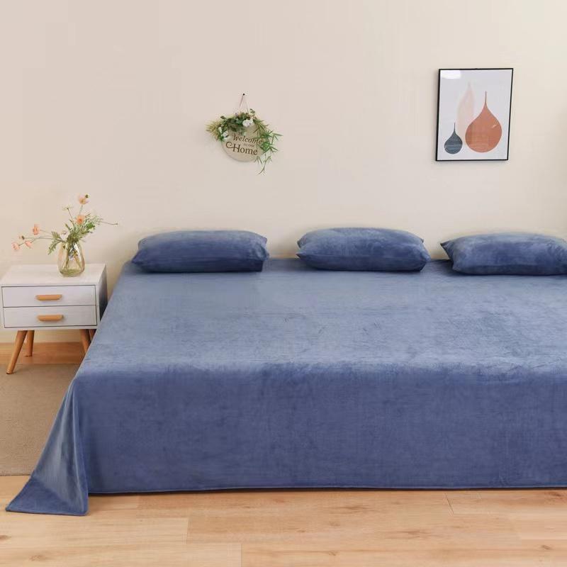 Зимняя теплая толстая плюшевая бархатная плоская простыня, сплошной цвет, большой размер, мягкая фланелевая простыня 350x245 см, не включая наволочку