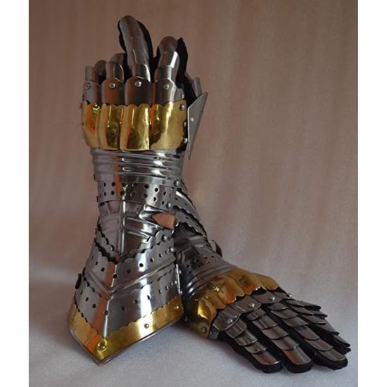 2 Design Gloves Medieval Armor Steel Gauntlet Gloves Knight Crusader Gauntlet Pair Accents Glove