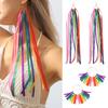 1 пара сережек-стримеров в преувеличенном богемном стиле с длинным или коротким цветным крючком для ленты