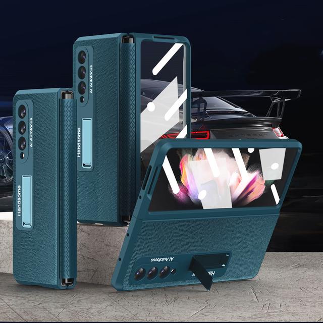 Раздвижной регулируемый шарнирный чехол для Samsung Galaxy Z Fold 4, простой, полная защита, подставка, чехол со стеклом экрана