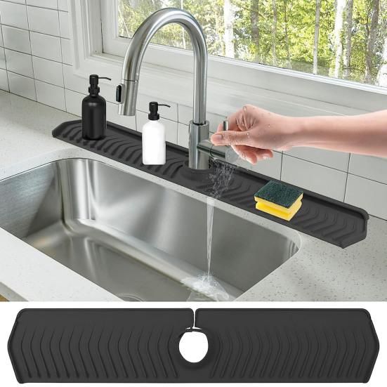 Faucet Drain Pad Easy Installation Convenient Silicone Sink Faucet Drip Catcher Tray for Home Kitchen